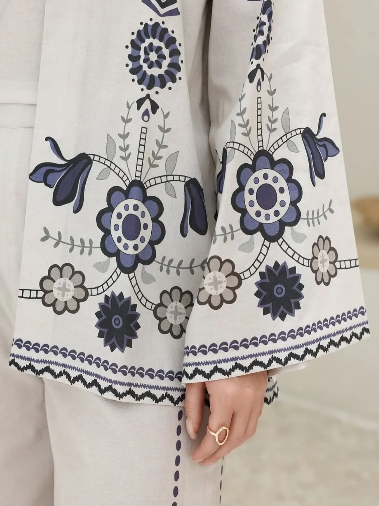 Printed 3 Piece Coat Set